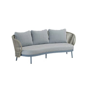 SOLARA Outdoor 2-Seater Rope Sofa with Aluminium Frame and Cushioned Seat - Blue