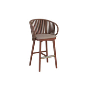 SOLARA Outdoor Rope Bar Stool with Aluminium Frame and Cushioned Seat - Brown