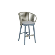 SOLARA Outdoor Rope Bar Stool with Aluminium Frame and Cushioned Seat - Blue