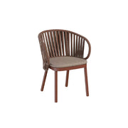 SOLARA Outdoor Rope Dining Chair with Aluminium Frame and Cushioned Seat - Brown