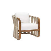 SOLARA Outdoor Rope Lounge Chair with Aluminium Frame and Cushioned Seat for Patio Garden - Light