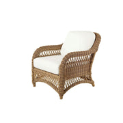 SOLARA Outdoor Rattan Lounge Chair with High-Density Cushioned Seat for Patio Garden - Natural