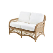 SOLARA Outdoor Rattan 2-Seater Sofa with High-Density Cushions for Patio Garden - Natural