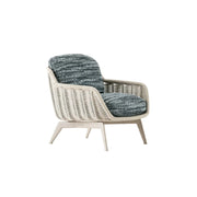 SOLARA Outdoor Rope Lounge Chair with Aluminium Legs and Cushioned Seat for Patio Garden - Light
