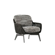 SOLARA Outdoor Rope Lounge Chair with Aluminium Legs and Cushioned Seat for Patio Garden - Dark