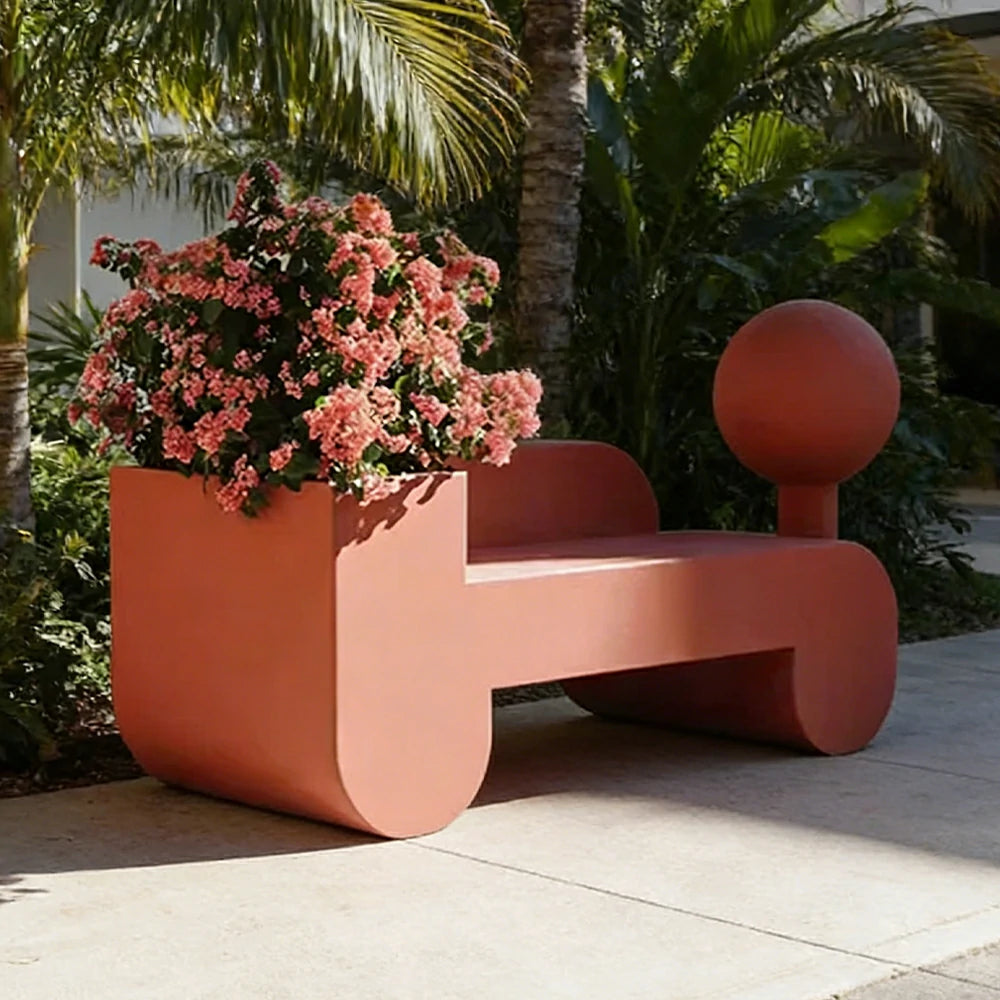 SOLARA 180/200/220cm Outdoor Planter Bench Greenery and Seating Combo for Park Plaza Scenic Area