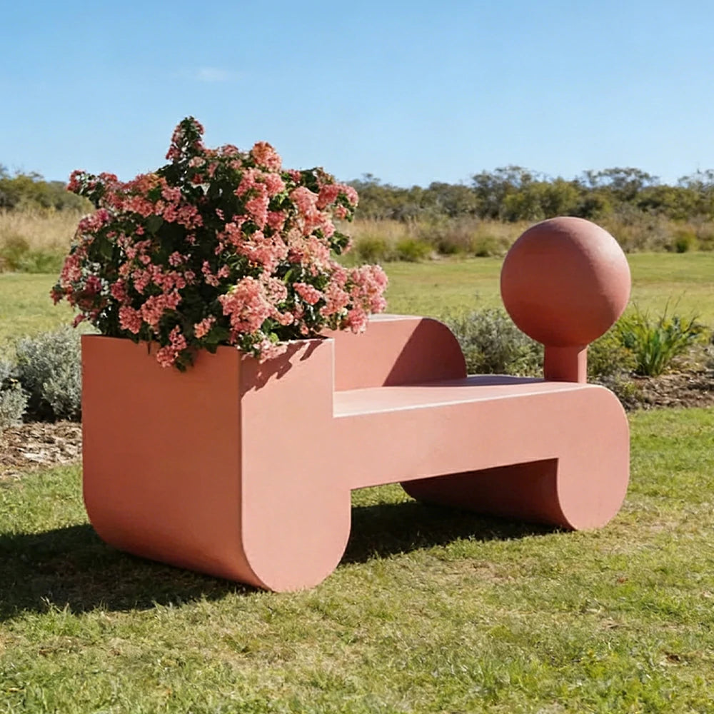 SOLARA 180/200/220cm Outdoor Planter Bench Greenery and Seating Combo for Park Plaza Scenic Area