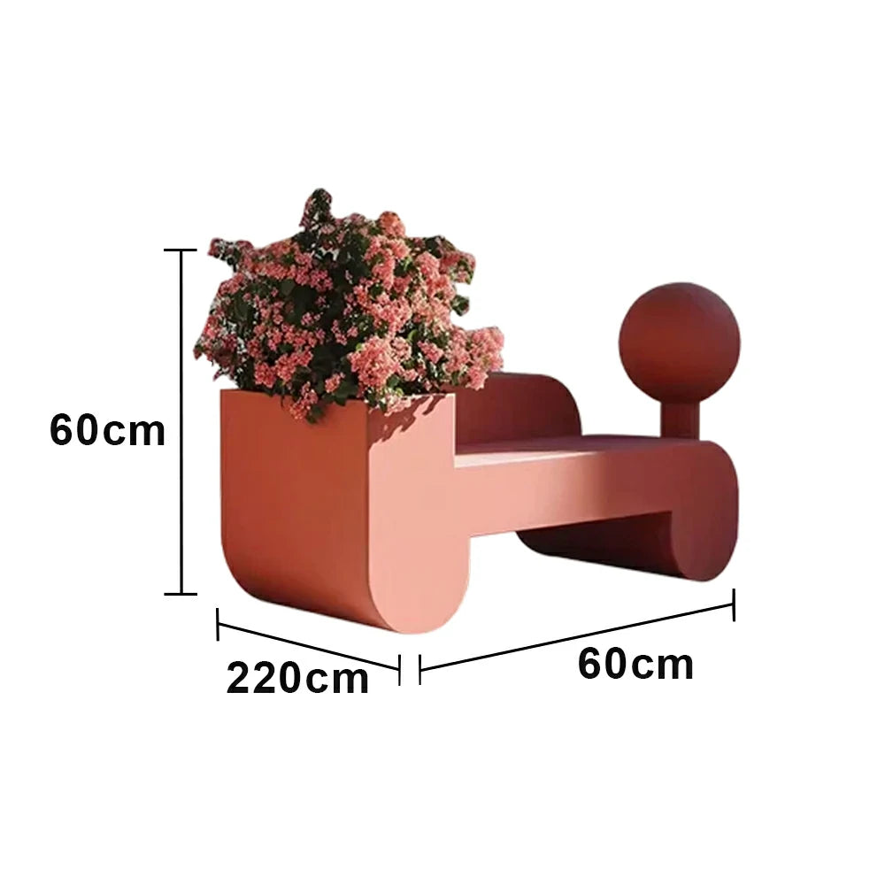SOLARA 180/200/220cm Outdoor Planter Bench Greenery and Seating Combo for Park Plaza Scenic Area