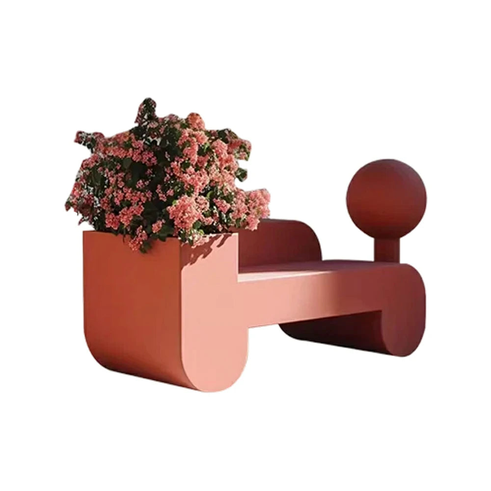 SOLARA 180/200/220cm Outdoor Planter Bench Greenery and Seating Combo for Park Plaza Scenic Area