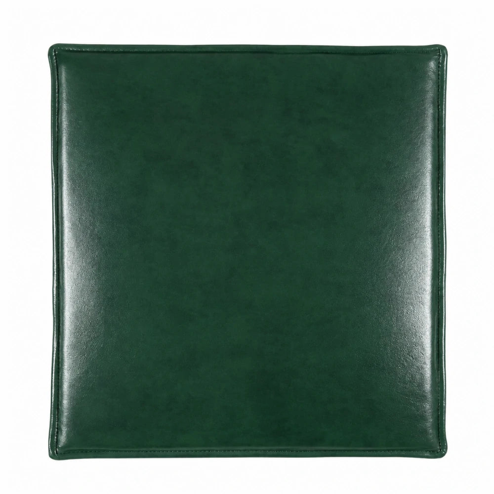 SOLARA Outdoor Matte Leather Cushion - Water-Resistant 3cm Padded Seat Pad for Bench/Chair/Sofa/Bar Stool - Green