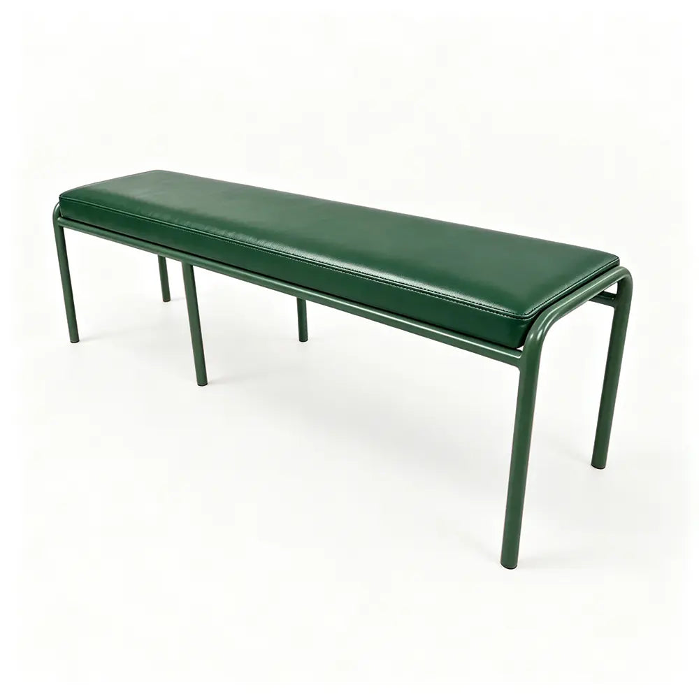 SOLARA Outdoor Matte Leather Cushion - Water-Resistant 3cm Padded Seat Pad for Bench/Chair/Sofa/Bar Stool - Green