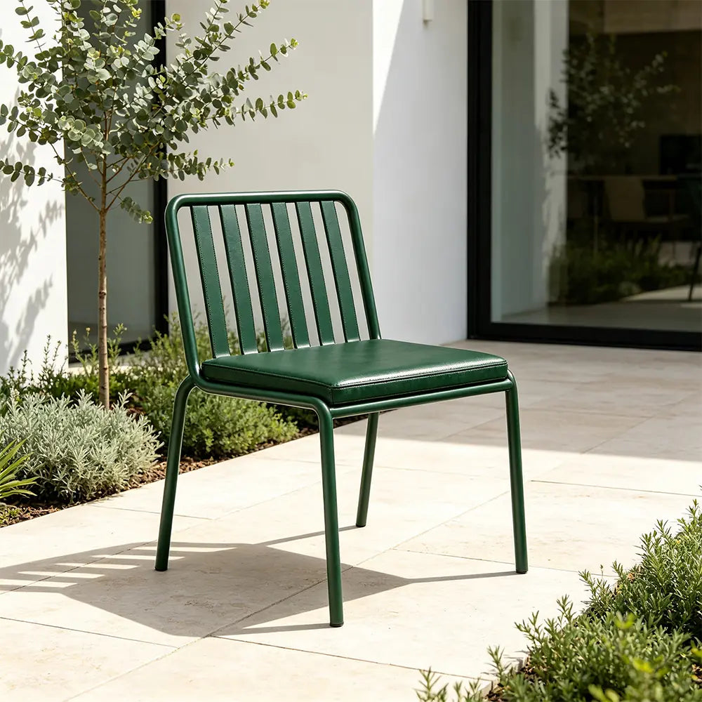 SOLARA Outdoor Matte Leather Cushion - Water-Resistant 3cm Padded Seat Pad for Bench/Chair/Sofa/Bar Stool - Green