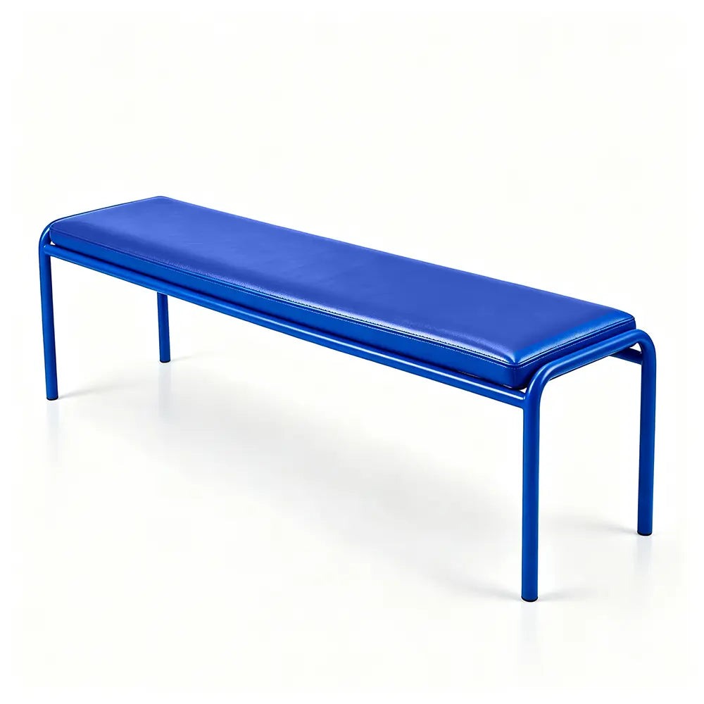 SOLARA Outdoor Matte Leather Cushion - Water-Resistant 3cm Padded Seat Pad for Bench/Chair/Sofa/Bar Stool - Blue