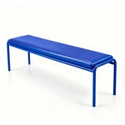 SOLARA Outdoor Matte Leather Cushion - Water-Resistant 3cm Padded Seat Pad for Bench/Chair/Sofa/Bar Stool - Blue