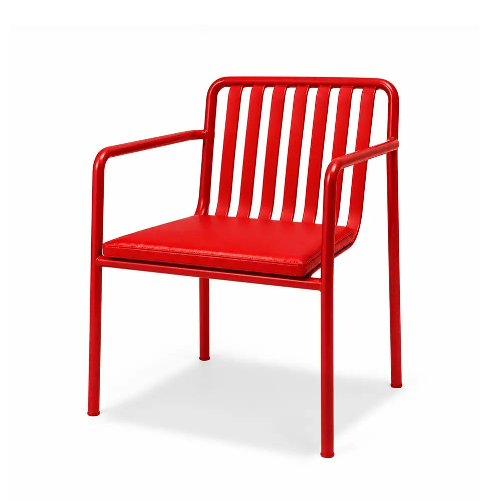 SOLARA Outdoor Matte Leather Cushion - Water-Resistant 3cm Padded Seat Pad for Bench/Chair/Sofa/Bar Stool - Red