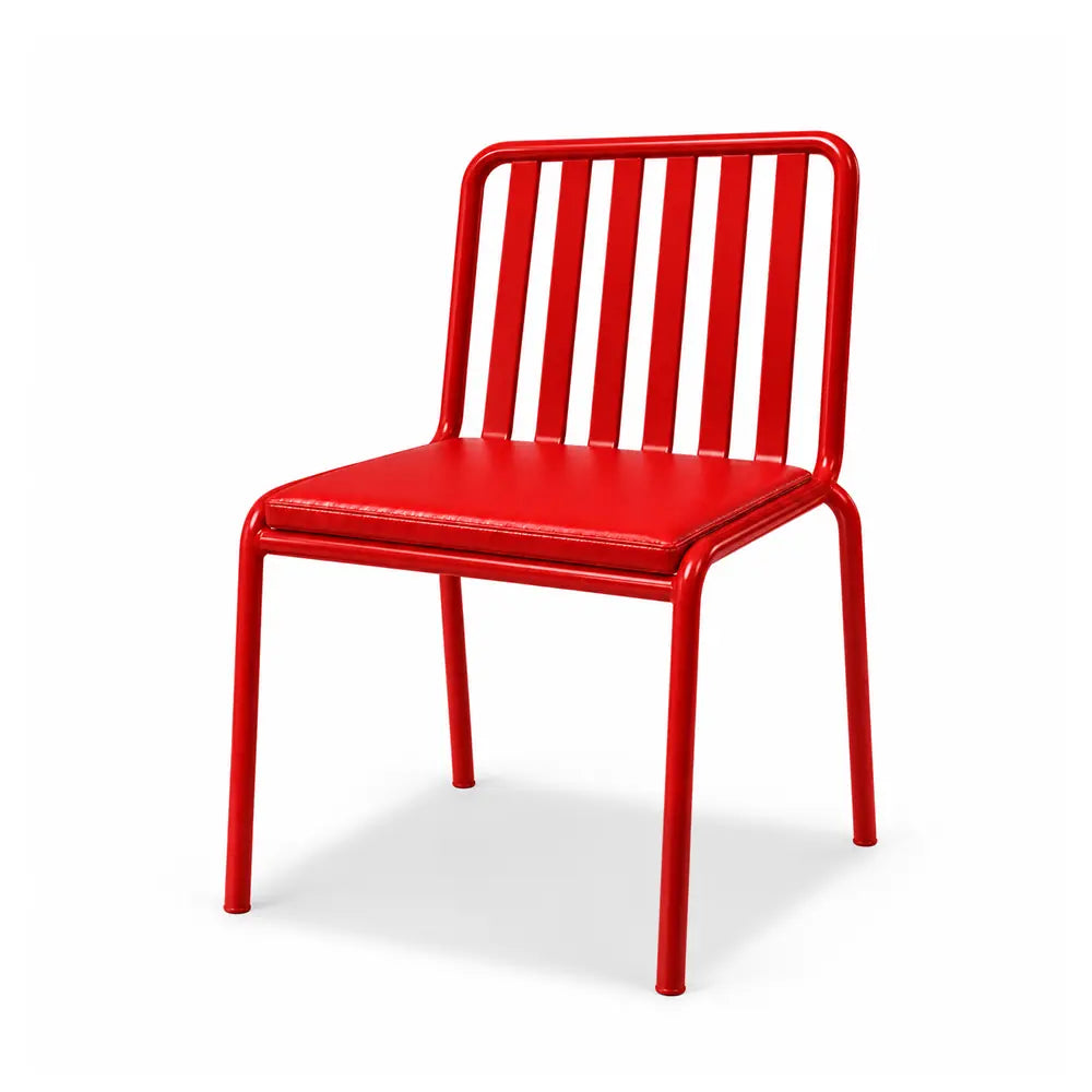 SOLARA Outdoor Matte Leather Cushion - Water-Resistant 3cm Padded Seat Pad for Bench/Chair/Sofa/Bar Stool - Red