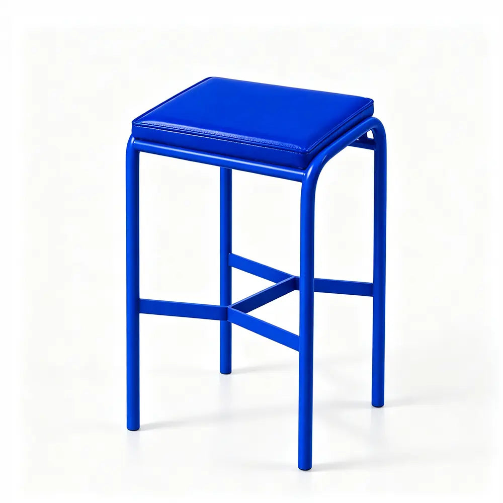 SOLARA Outdoor Matte Leather Cushion - Water-Resistant 3cm Padded Seat Pad for Bench/Chair/Sofa/Bar Stool - Blue