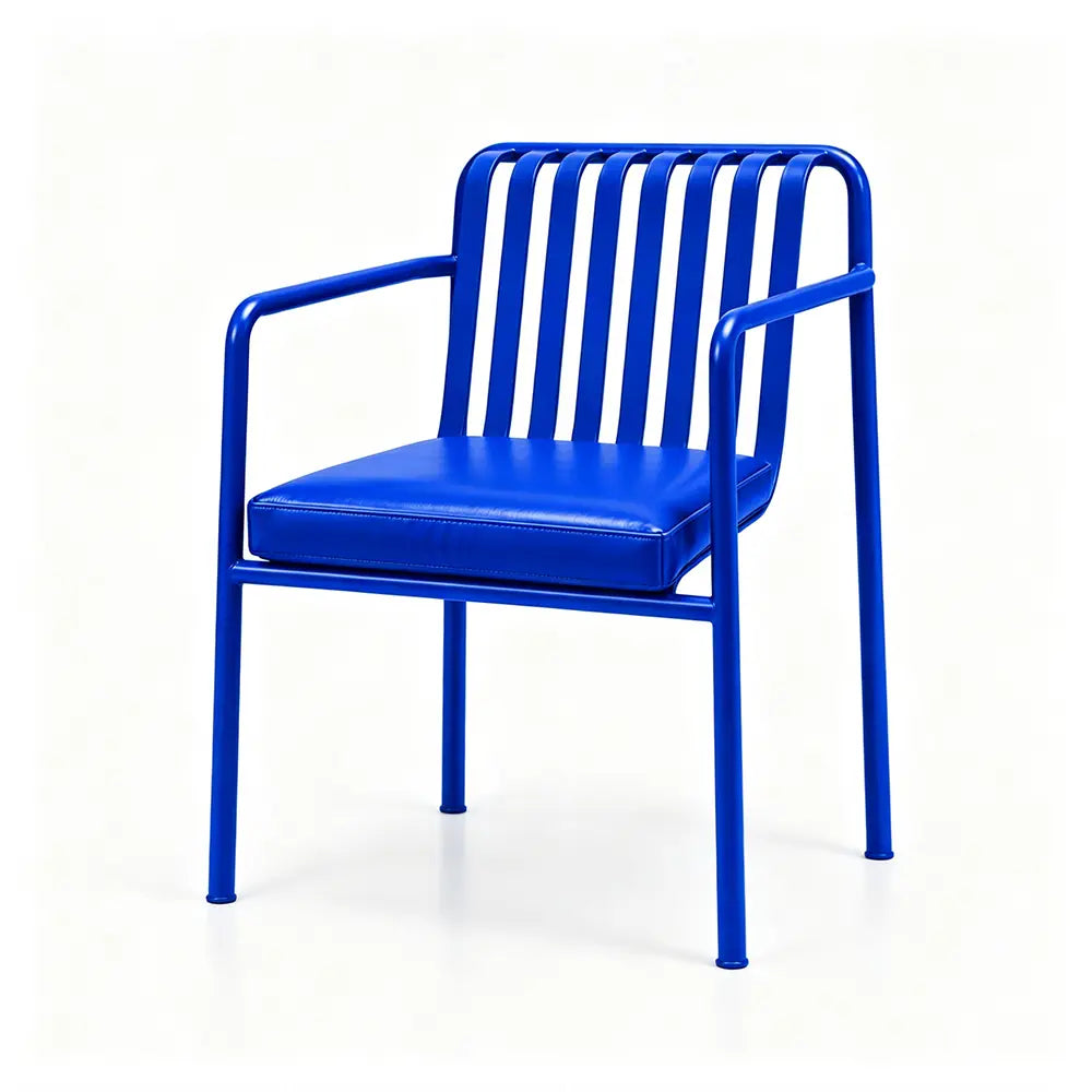 SOLARA Outdoor Matte Leather Cushion - Water-Resistant 3cm Padded Seat Pad for Bench/Chair/Sofa/Bar Stool - Blue