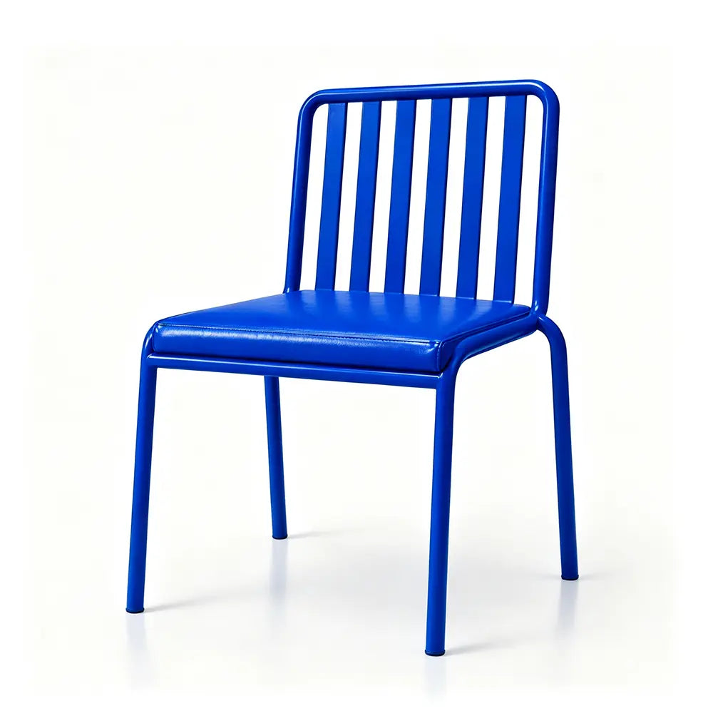 SOLARA Outdoor Matte Leather Cushion - Water-Resistant 3cm Padded Seat Pad for Bench/Chair/Sofa/Bar Stool - Blue
