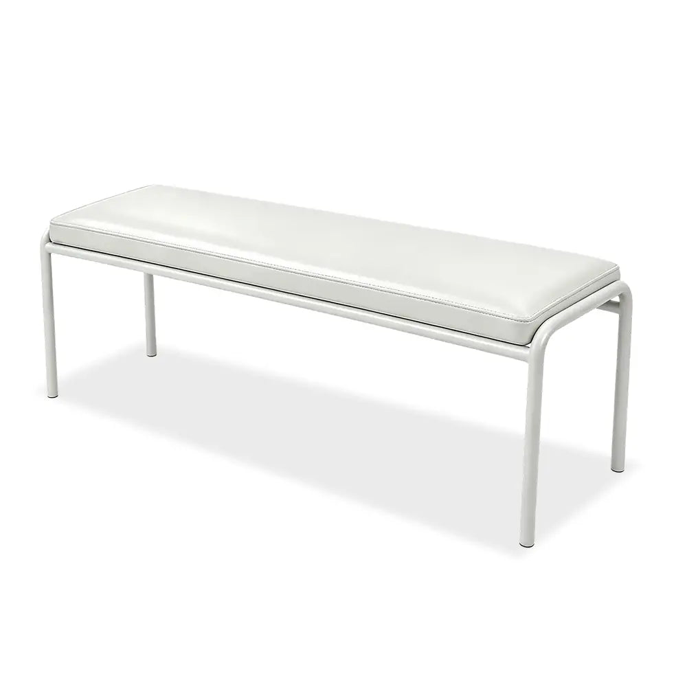 SOLARA Outdoor Matte Leather Cushion - Water-Resistant 3cm Padded Seat Pad for Bench/Chair/Sofa/Bar Stool - White