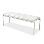 SOLARA Outdoor Matte Leather Cushion - Water-Resistant 3cm Padded Seat Pad for Bench/Chair/Sofa/Bar Stool - White