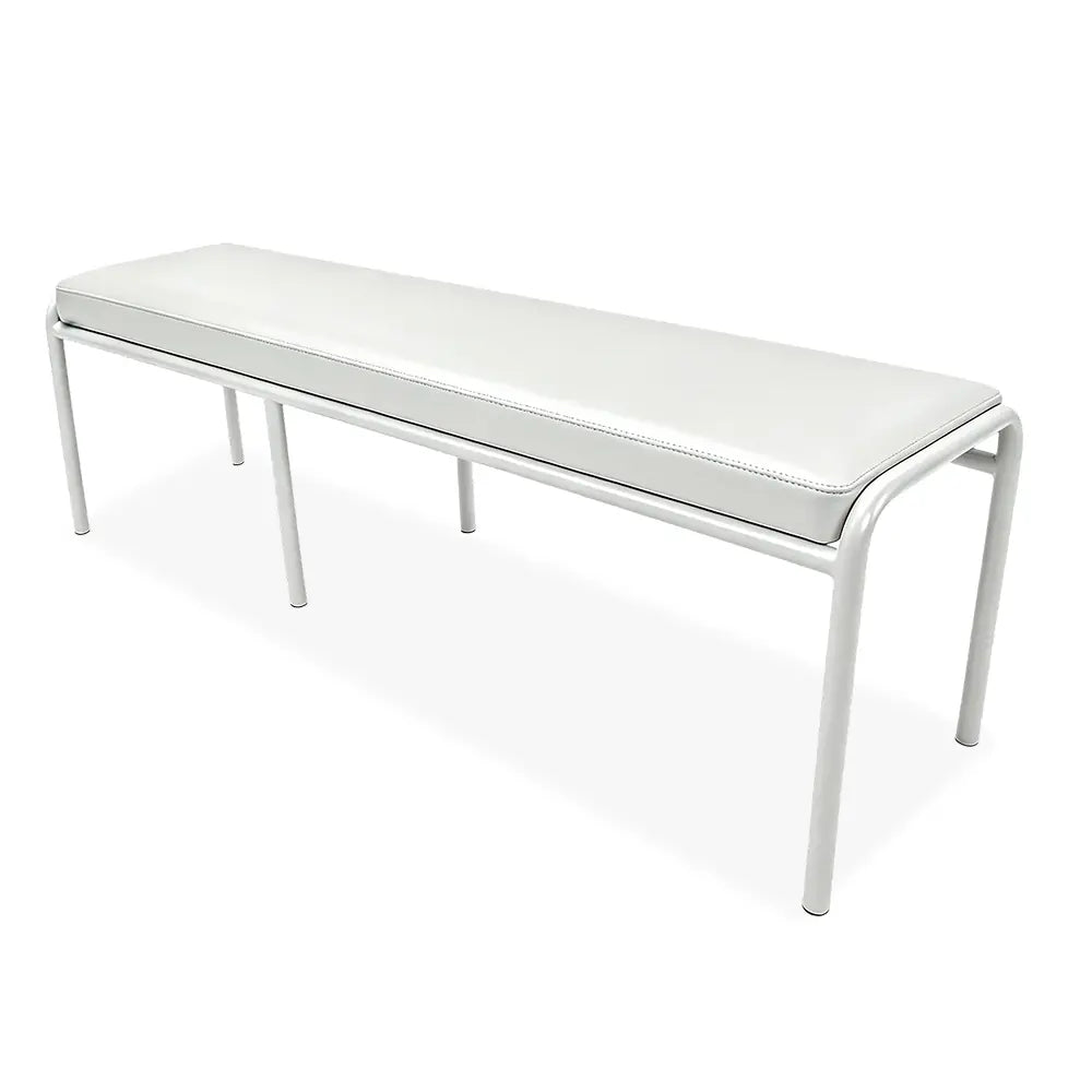 SOLARA Outdoor Matte Leather Cushion - Water-Resistant 3cm Padded Seat Pad for Bench/Chair/Sofa/Bar Stool - White