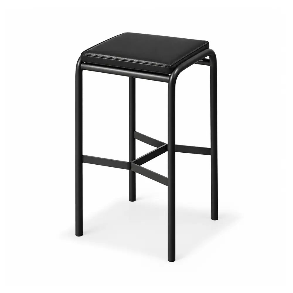 SOLARA Outdoor Matte Leather Cushion - Water-Resistant 3cm Padded Seat Pad for Bench/Chair/Sofa/Bar Stool - Black