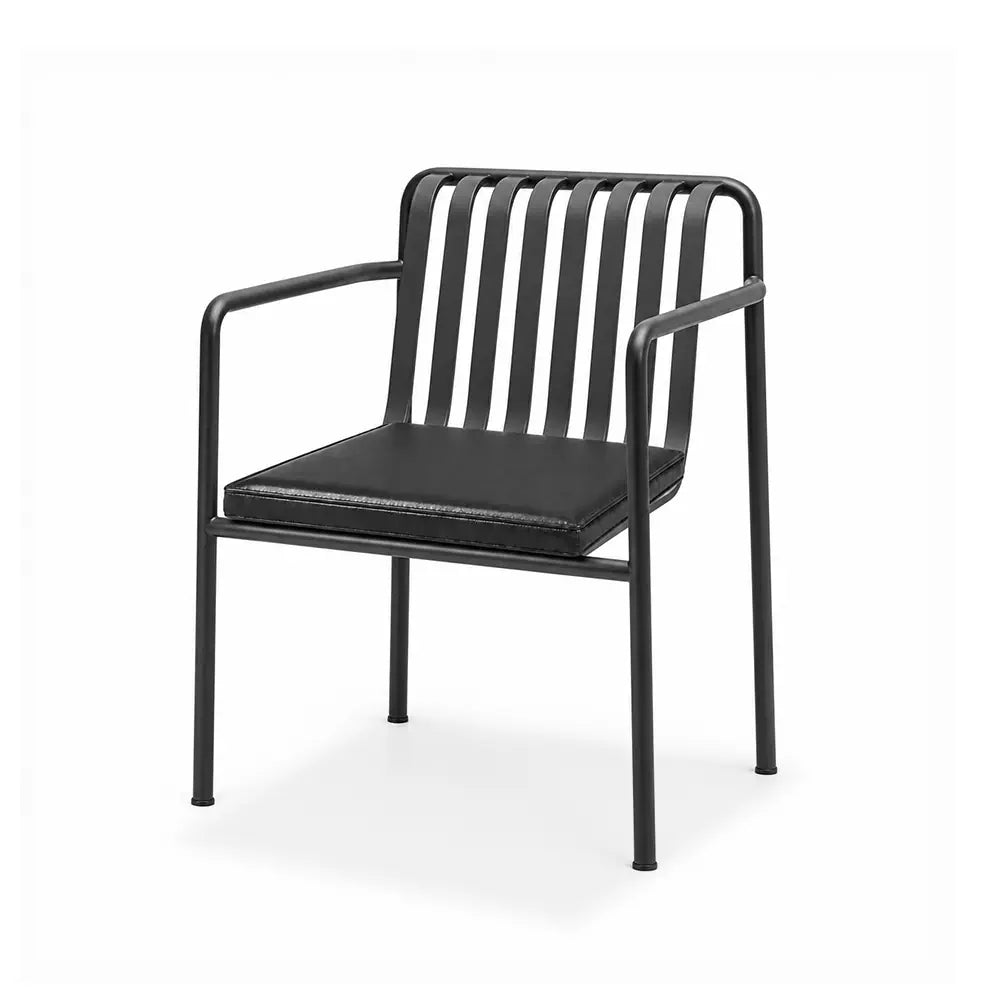 SOLARA Outdoor Matte Leather Cushion - Water-Resistant 3cm Padded Seat Pad for Bench/Chair/Sofa/Bar Stool - Black