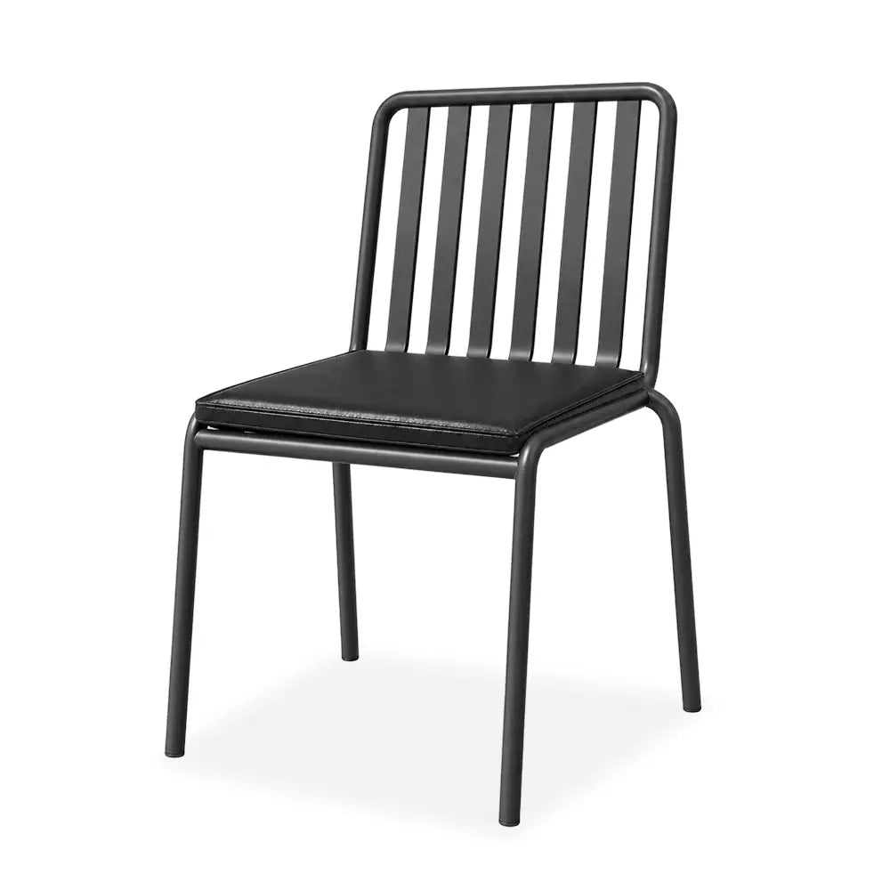 SOLARA Outdoor Matte Leather Cushion - Water-Resistant 3cm Padded Seat Pad for Bench/Chair/Sofa/Bar Stool - Black