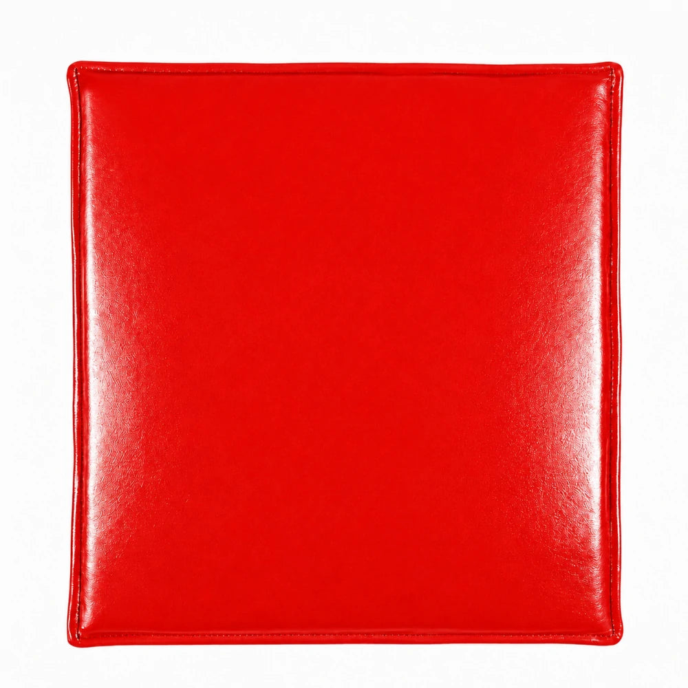 SOLARA Outdoor Matte Leather Cushion - Water-Resistant 3cm Padded Seat Pad for Bench/Chair/Sofa/Bar Stool - Red