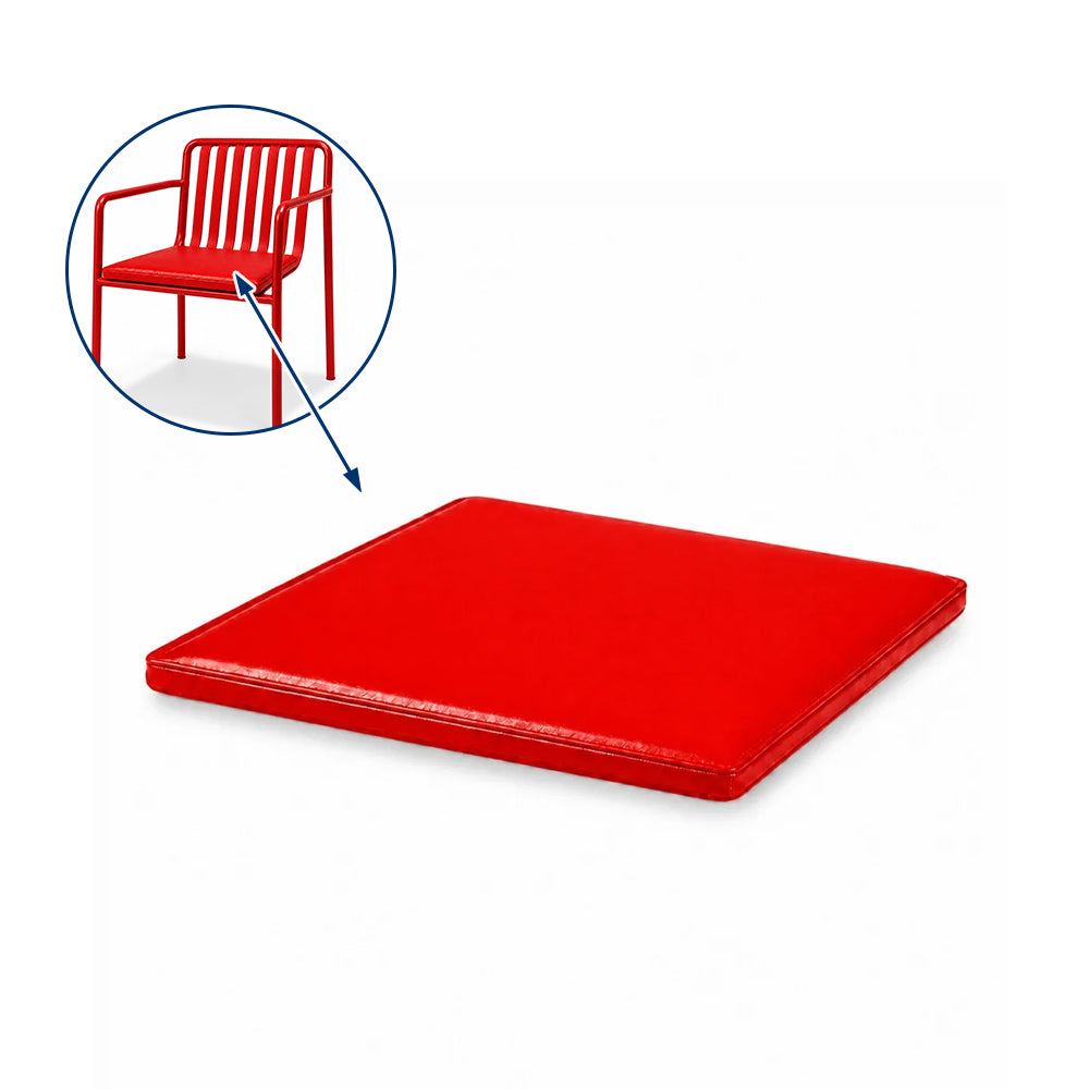 SOLARA Outdoor Matte Leather Cushion - Water-Resistant 3cm Padded Seat Pad for Bench/Chair/Sofa/Bar Stool - Red