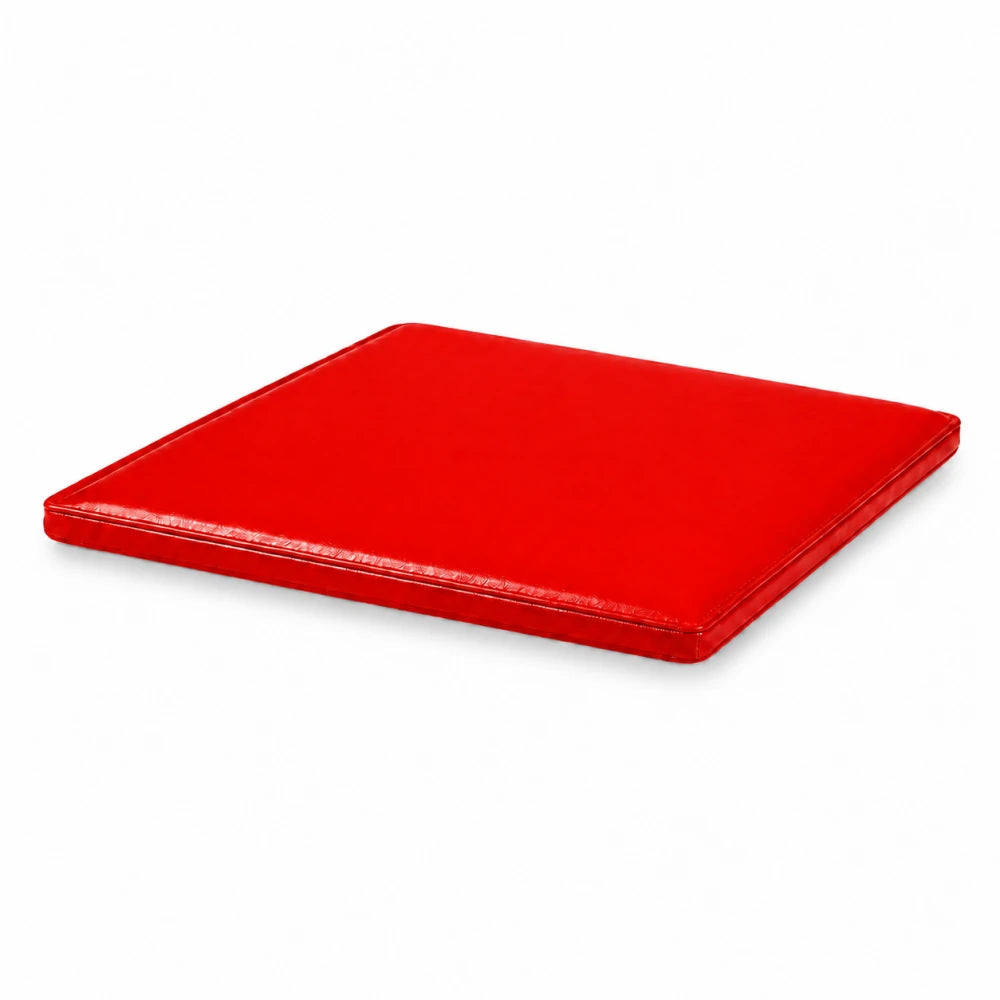 SOLARA Outdoor Matte Leather Cushion - Water-Resistant 3cm Padded Seat Pad for Bench/Chair/Sofa/Bar Stool - Red