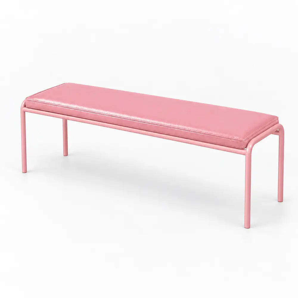 SOLARA Outdoor Matte Leather Cushion - Water-Resistant 3cm Padded Seat Pad for Bench/Chair/Sofa/Bar Stool - Pink
