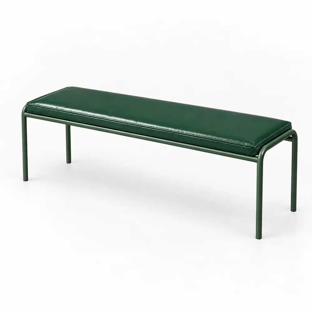 SOLARA Outdoor Matte Leather Cushion - Water-Resistant 3cm Padded Seat Pad for Bench/Chair/Sofa/Bar Stool - Green