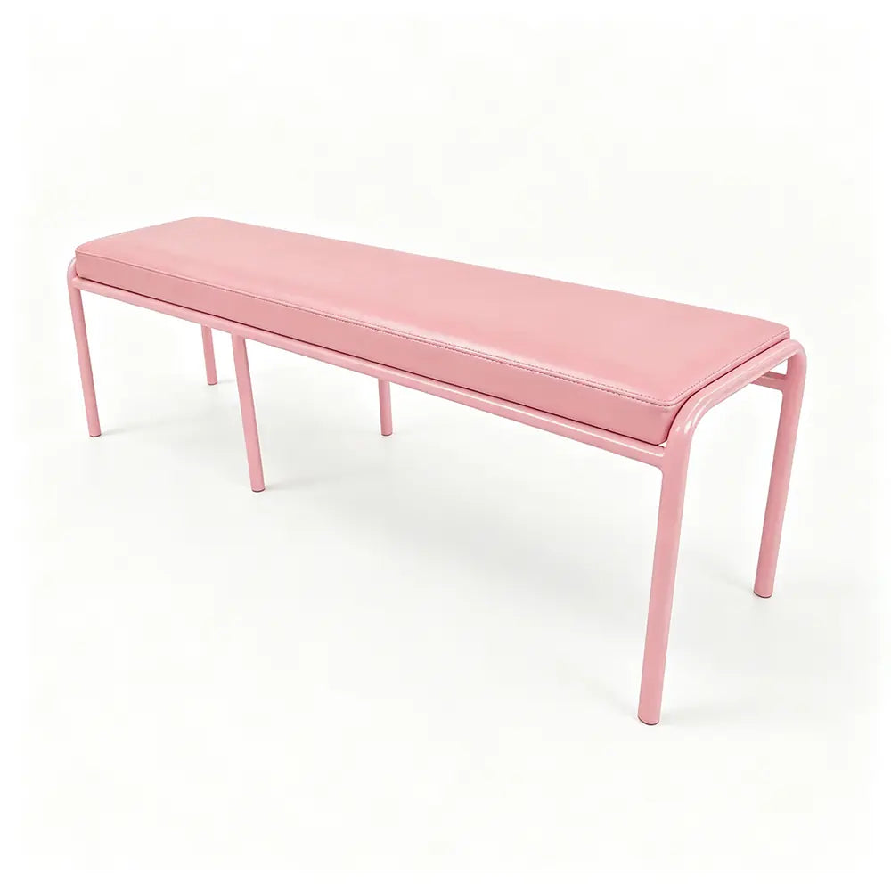 SOLARA Outdoor Matte Leather Cushion - Water-Resistant 3cm Padded Seat Pad for Bench/Chair/Sofa/Bar Stool - Pink