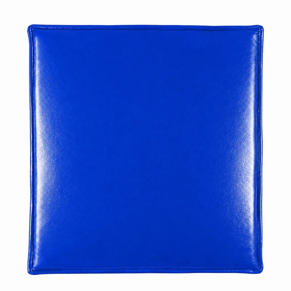 SOLARA Outdoor Matte Leather Cushion - Water-Resistant 3cm Padded Seat Pad for Bench/Chair/Sofa/Bar Stool - Blue