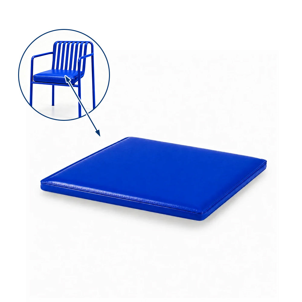 SOLARA Outdoor Matte Leather Cushion - Water-Resistant 3cm Padded Seat Pad for Bench/Chair/Sofa/Bar Stool - Blue