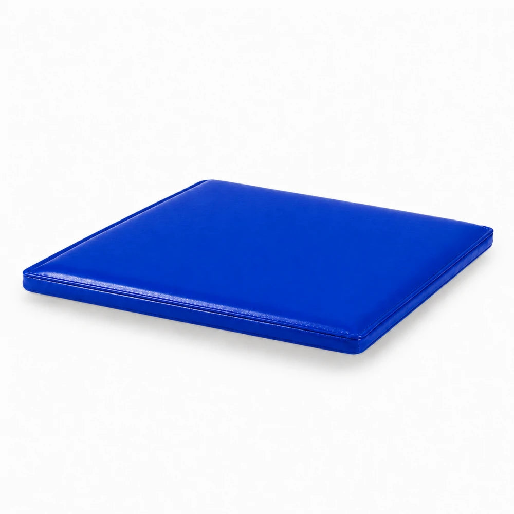 SOLARA Outdoor Matte Leather Cushion - Water-Resistant 3cm Padded Seat Pad for Bench/Chair/Sofa/Bar Stool - Blue