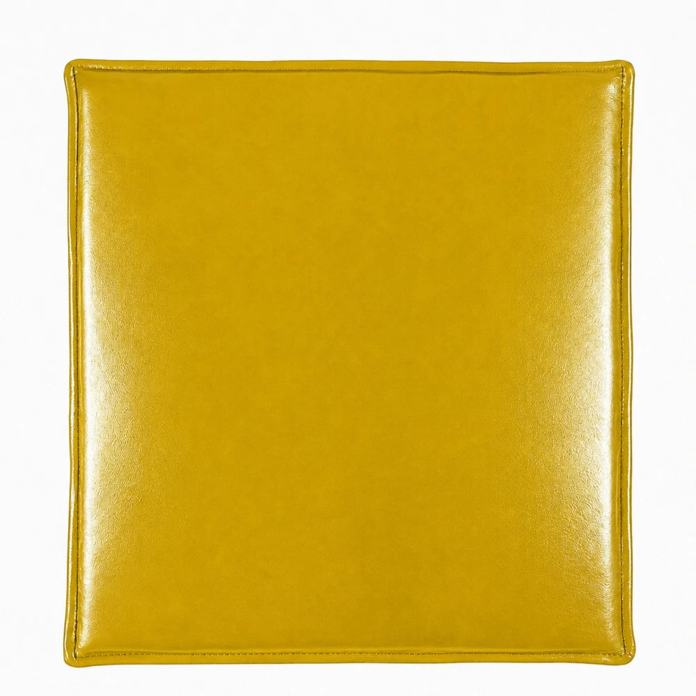 SOLARA Outdoor Matte Leather Cushion - Water-Resistant 3cm Padded Seat Pad for Bench/Chair/Sofa/Bar Stool - Yellow