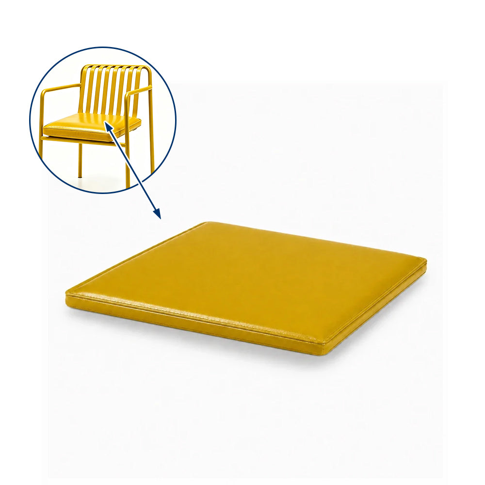 SOLARA Outdoor Matte Leather Cushion - Water-Resistant 3cm Padded Seat Pad for Bench/Chair/Sofa/Bar Stool - Yellow