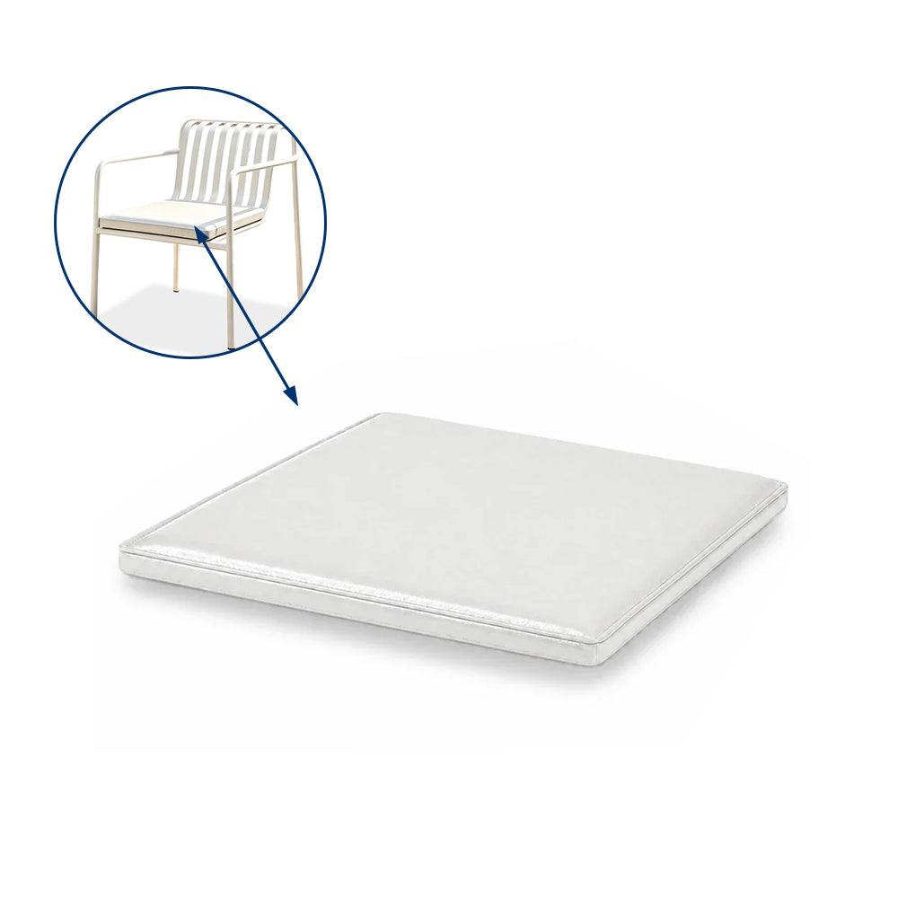SOLARA Outdoor Matte Leather Cushion - Water-Resistant 3cm Padded Seat Pad for Bench/Chair/Sofa/Bar Stool - White