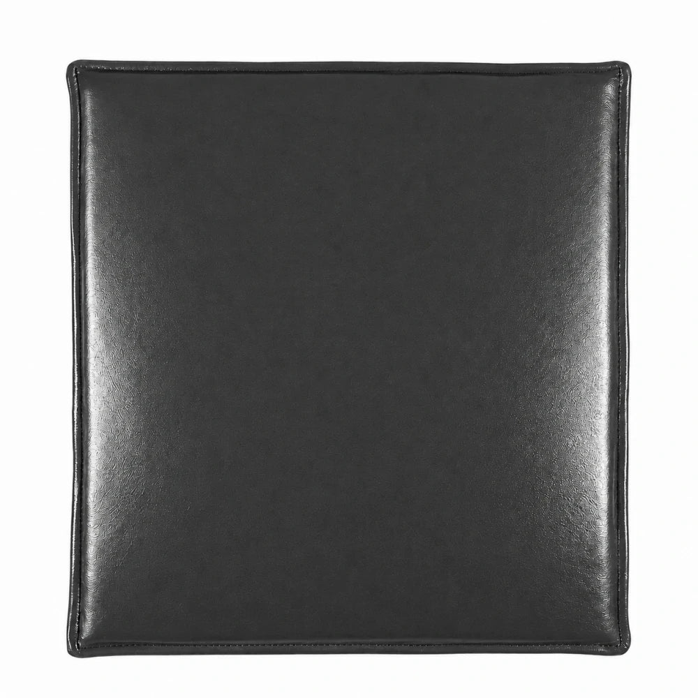SOLARA Outdoor Matte Leather Cushion - Water-Resistant 3cm Padded Seat Pad for Bench/Chair/Sofa/Bar Stool - Black