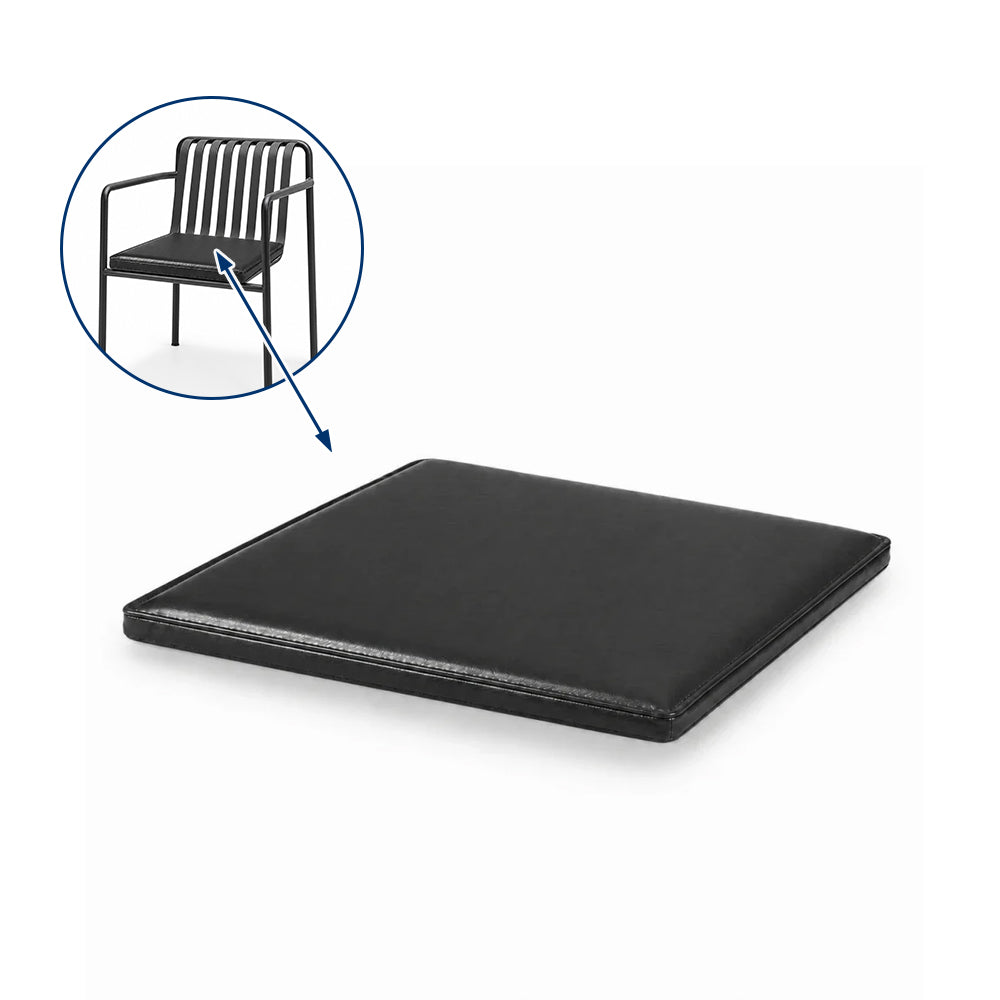 SOLARA Outdoor Matte Leather Cushion - Water-Resistant 3cm Padded Seat Pad for Bench/Chair/Sofa/Bar Stool - Black