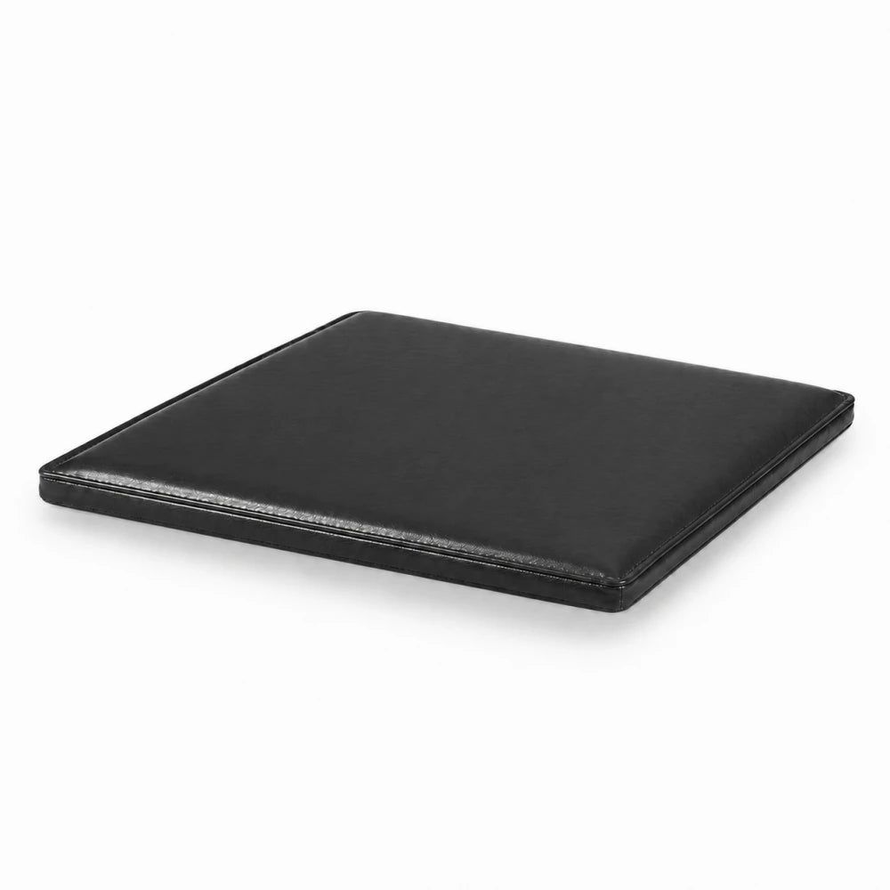 SOLARA Outdoor Matte Leather Cushion - Water-Resistant 3cm Padded Seat Pad for Bench/Chair/Sofa/Bar Stool - Black