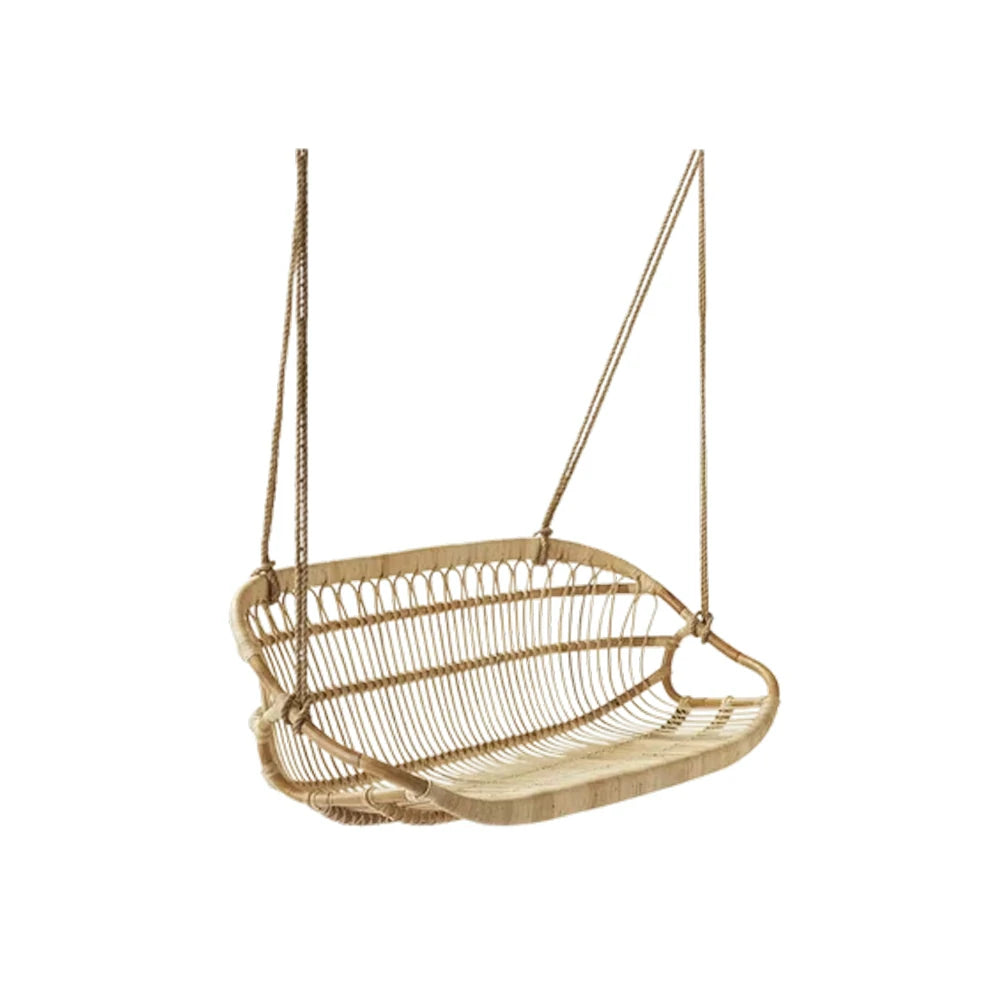 SOLARA 60/100/140cm Rattan Hanging Chair Handmade Natural Weaving Breathable Outdoor Swing Seat for Balcony Garden Patio