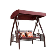 SOLARA Outdoor Canopy Swing Chair Galvanised Steel Frame Adjustable Sunshade for Garden Patio Backyard - Wine