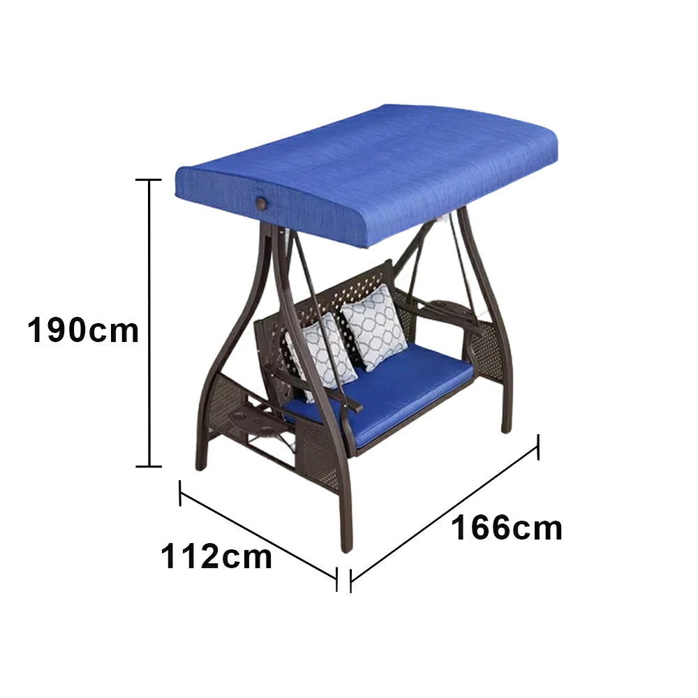 SOLARA Outdoor Canopy Swing Chair Galvanised Steel Frame Adjustable Sunshade for Garden Patio Backyard - Blue