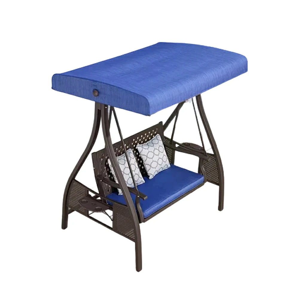 SOLARA Outdoor Canopy Swing Chair Galvanised Steel Frame Adjustable Sunshade for Garden Patio Backyard - Blue