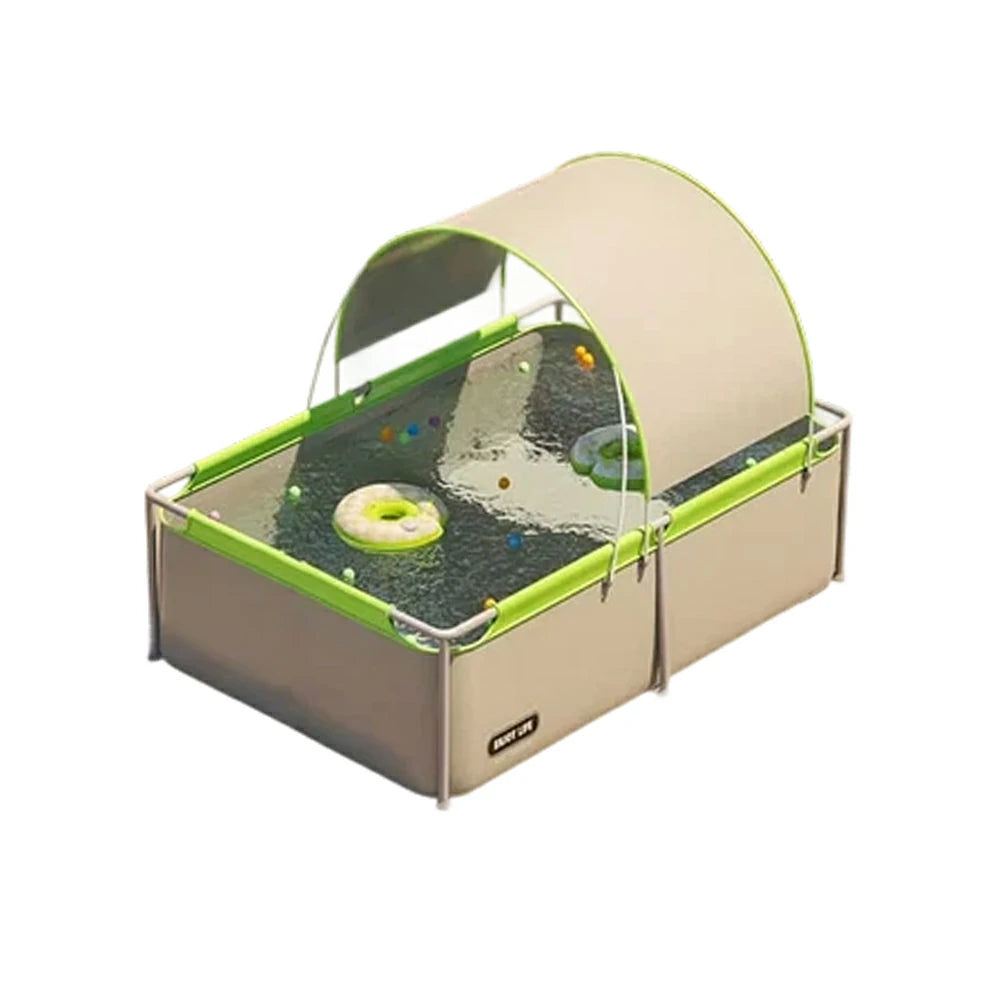 TREKKA Frame Swimming Pool with Canopy UV Protection Triple Layer PVC Steel Frame 190/260/390cm Backyard Outdoor Use