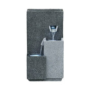 SOLARA Decorative Fountain - Geometric Design, Cascading Water Flow, Resin, UV-Resistant, Waterproof, Ideal for Indoor & Outdoor Decor